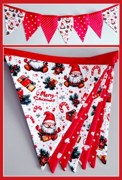 
Design: Alternating festive prints featuring Santa gnomes, "Merry Christmas" lettering, candy canes, and complementary red dotted pattern flags.
Material: High-quality, 100%Cotton fabric&nbsp;
&nbsp;
