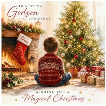 Christmas Wishes for a Very Special Boyl&nbsp;🎄✨
Make Christmas extra special for a very special little man in your life with this bespoke luxury Trinket Card, beautifully personalised just for him.
The card can be customised with his name on the Christmas stocking, his hair colour, and the year 2026 featured on the Christmas present, making it a truly unique keepsake created especially for him.
Finished with beautiful&nbsp;glitter detail on the Christmas tree, adding a touch of Christmas sparkle and luxury to this gorgeous design.
Perfect for your&nbsp;grandson, godson, son, nephew, cousin or special little friend, this beautiful Christmas card is more than just a card &mdash; it&rsquo;s a little Christmas treasure to keep and cherish for years to come.
🎄&nbsp;Bespoke &amp; personalised✨&nbsp;Luxury card design🎁&nbsp;Personalised with his name💫&nbsp;Customised hair colour🎄&nbsp;Christmas 2026 detail✨&nbsp;Beautiful glitter detail on the Christmas tree❤️&nbsp;A special keepsake to treasure
Make this Christmas extra magical with a&nbsp;Trinket Card created especially for that special little man in your life.