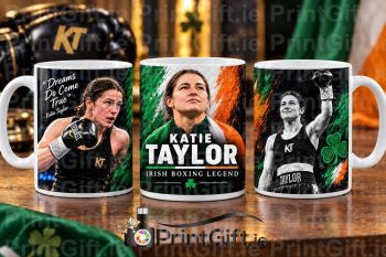 (price inc p&amp;p)
The perfect mug to celebrate the recent Katie Taylor 3 time undisputed championship win and her retirement.
A 11oz novelty coffee mug.
Ultra white coating
&nbsp;