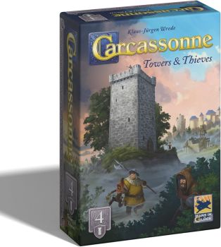 

Expansion 4 for the award-winning family game Carcassonne (base game required)
Build towers and place guards on them to take control of contested areas
Guards that discover robbers earn you bonus points, but escaped robbers steal your tiles
Includes 13 land tiles, 5 tower tiles, a tile dispenser tower and 20 tower floors
2 to 5 players, ages 7+, around 45 minutes of play

