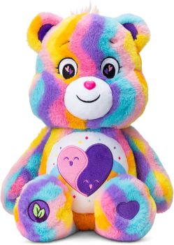 

Official Care Bears Friends Forever Bear
35 cm (14 inches) medium plush
Heart belly badge, two halves make a whole
Ultra-soft polyester, multicoloured design
No batteries or assembly required
Suitable for ages 4 and over

