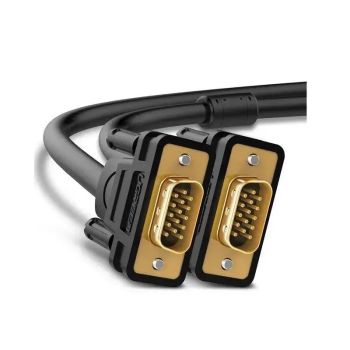 

VGA (HD15) male to male, 1.5 metres
Resolutions up to 1080p and 1920 x 1200
24K gold-plated connectors
Oxygen-free copper conductors
Aluminium foil and braided shielding, ferrite cores
Durable black PVC jacket

