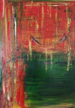 Traces is an acrylic painting 70x50cm on stretched canvas. Ready to hang.&nbsp;