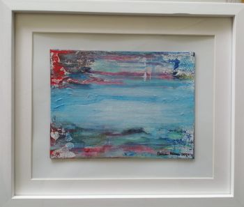 Clearing is an acrylic painting 10x15cm on canvas panel, framed and ready to hang.&nbsp;