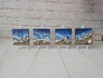 Coastal miniatures finished with real seashells, inspired by the sea and coastline.