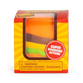 

Fun burger-inspired design
High-bounce action
Colourful, eye-catching novelty toy
Great for active play, indoors or outdoors
Ideal pocket money toy, party bag filler or small gift

