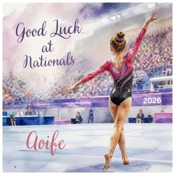 Good Luck at Nationals &ndash; Luxury Bespoke Gymnastics Card
Wish your special gymnast the very best of luck at Nationals with this beautiful&nbsp;6x6 luxury bespoke handmade card. A thoughtful way to celebrate their hard work, dedication and passion for gymnastics as they prepare to take to the floor.
Crafted on premium hammered cardstock, this special card can be&nbsp;personalised with the year, making it a unique and memorable keepsake of their gymnastics journey and a very special competition.
✨&nbsp;Card Details:

6x6 inch luxury handmade card
Premium hammered cardstock
Bespoke gymnastics-themed design
Personalised with the year of Nationals
Made to order with care and attention to detail

Perfect for a daughter, granddaughter, friend, teammate or any special gymnast competing at Nationals. A lovely way to offer encouragement, celebrate their achievement and create a keepsake to treasure long after the competition is over.