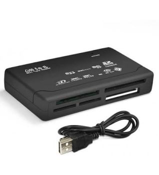 

6-slot all in one card reader for CF, SD, microSD, Memory Stick, MMC and xD cards
USB 2.0 interface, up to 480 Mbps
Plug and play, powered through USB
Access LED indicator shows card activity
Slim, compact black design

