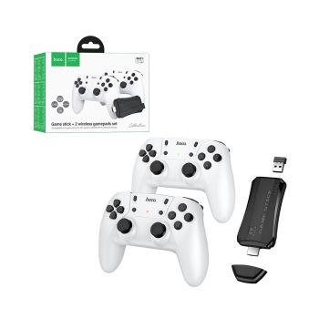 

20,000+ built-in retro games, no downloads needed
2 wireless 2.4GHz gamepads for two-player gaming
HDMI plug and play for TVs and monitors
Gamepads also work with Windows PCs via the USB receiver
Compact game stick with 2.4G USB receiver included
White gamepads with black game stick

