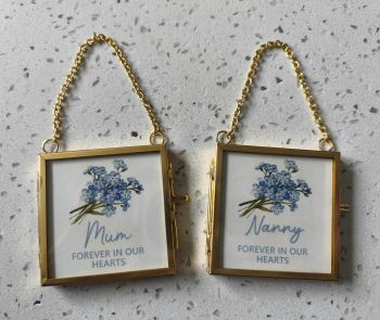 Beautiful Personalised Memory Forget Me Not Mini Frame Hanging Decoration