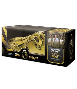 

59 official Premier League trading cards, including 9 exclusive Golden Boot cards
Replica Golden Boot collectible tin
Chance to find ultra rare on-card Golden Boot autographs
Curated selection of the most collectable Flagship content
Official Topps Flagship Premier League 2026/27 edition
Premium chase built around the Golden Boot achievement


