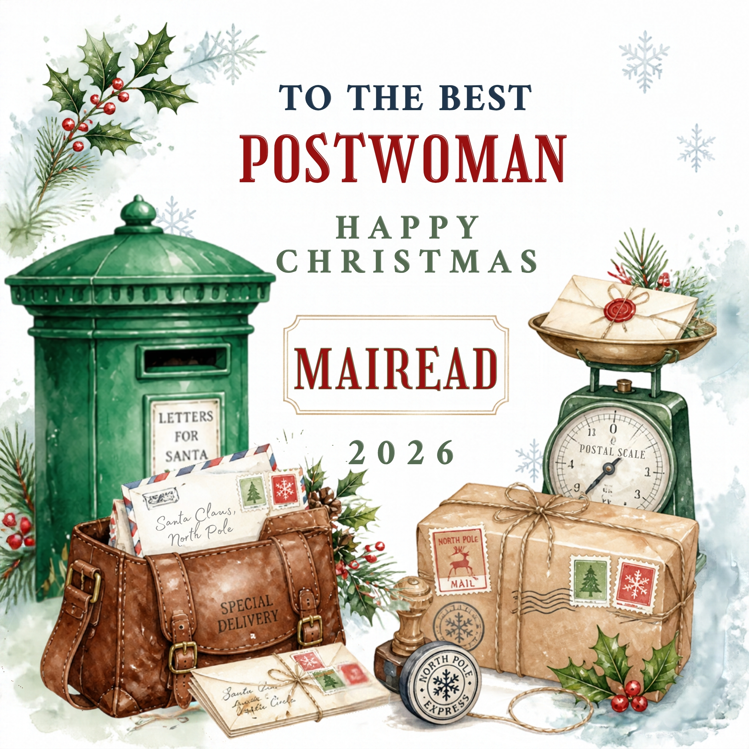 Personalised Christmas Postman Card &ndash; A Special Keepsake
Show your appreciation for your postman this Christmas with a unique, bespoke luxury Christmas card, thoughtfully designed to make them feel extra special.
Beautifully crafted on premium 6x6 hammered card stock, this personalised card features their name and the year, creating a lovely keepsake and a meaningful way to say thank you for all their hard work throughout the year.
🎄 Personalised with name and year✨ Unique, bespoke and made to order💌 Luxury 6x6 hammered card stock🎁 A thoughtful Christmas greeting and keepsake of appreciation
A special way to thank the person who delivers your post all year round &mdash; because some people deserve a little extra Christmas cheer!
Exclusively from Trinket Cards &ndash; For moments that deserve more.