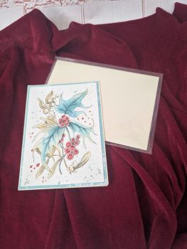 Original hand-painted watercolour Christmas cards, each supplied with an envelope and available in a choice of festive designs.