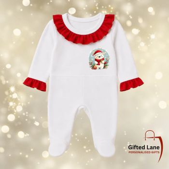 Looking for a unique Personalised Christmas Gift this Christmas. Check out our new Personalised Red Frills Cotton Collar Baby Suit now available from Gifted Lane. Which can be personalised with a selection of Christmas images to choose from and text. They would make an unique present for someone special this Christmas. Another special personalised gift from Gifted Lane.