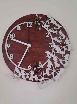 Our unique wall clocks are handmade out of noble birch. We use only environmentally clean wood, so these cool wall clocks are 100% eco friendly!
This wall clock decoration doesn’t tick.
Really cool gift and unique home decoration
You can personalized it with your prefered colors.

Details:
⦁ The size of the clock is 12 Inches/30 cm
⦁ Requires AA battery (included)