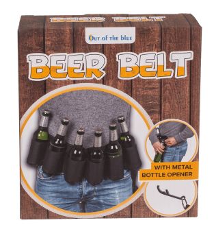 &nbsp;
&nbsp;


Hands‑free 6‑pack carry belt with adjustable waist


Tough polyester fabric; holds 6 bottles or cans securely


Includes built‑in metal bottle opener


Great for parties, camping, festivals, picnics, tailgates


&nbsp;