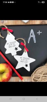 …These are made with air drying clay and are approximately 8cm, they come on jute string with a piece of red tartan ribbon. They are made to order so please allow up to 2 weeks processing. These are not suitable for outdoor use and should be kept away from water and extreme temperatures. 3 styles to choose from.