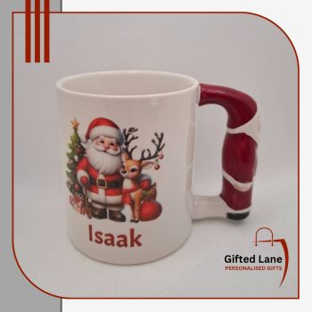 Personalised Christmas Santa Handle Mug is a personalised gift and a keepsake of a special day. The mug comes with a Santa Design Handle and can be personalised with any picture or text. Another special personalised gift from Gifted Lane
