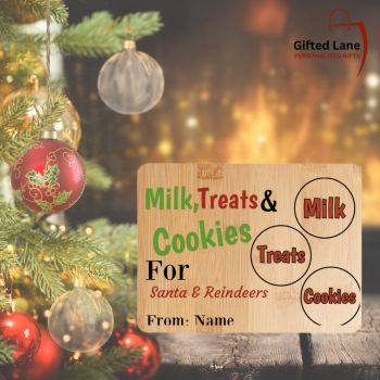 Leave out milk, cookies and treats for Santa this Christmas with Personalised Santa Christmas Eve Wooden Board. It comes with the design shown and can be personalised further with a picture or name of the child if required. Another special personalised gift from Gifted Lane