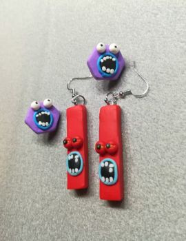A funny figure with an open mouth. Stud earrings available as an Hexagon or as a Rectangle. Grate for any occasion. 🌟 Allow for some slight color difference. &nbsp;