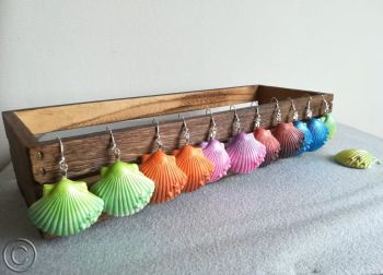 Dangle Seashell Earrings &ndash; Fairy tale, Bridesmaid, Little Mermaid, Ocean, Shell hoops, Cowrie Boho, Summer, Beach, Sea Shell Jewellery Ears.&nbsp;Available as: &ndash; Ready to go (picture options shown) or &ndash; Custom Made. 🐚 If custom made chosen, let me know here from the last picture which colors you would like it made with. 🌟 Allow for some slight color difference. &nbsp;