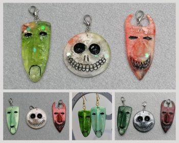 Enjoy the versatility of this unique multi-purpose jewelry design that can be worn as earrings, a necklace, or mixed and matched to suit your style.&nbsp;
Inspired by characters from a beloved spooky holiday fantasy world, these accessories feature playful and quirky designs that bring a touch of charm, mystery, and fun to any outfit.
🌟 Allow for some color difference.&nbsp;&nbsp;