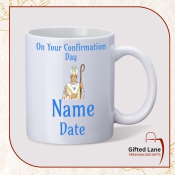 Personalised Holy Confirmation Mug is a personalised gift and a keepsake of a special day. They can be personalised with any picture or text and with a date or name on them. Another special personalised gift from Gifted Lane.&nbsp;