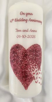 Ivory ruby wedding anniversary candle
