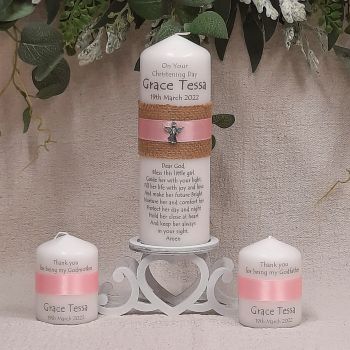 Affordable Candle which includes: 1 x Pillar Candle approx. 20cmx7cm (white) For more info see below: The thank-you candles are not included in the price.