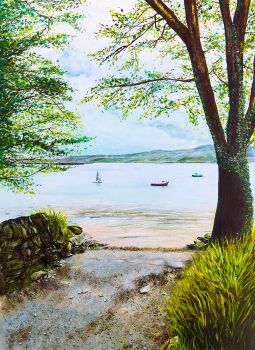To the Beach &ndash; fine art Irish landscape print created from my original acrylic painting of this lovely coastal scene down to the beach, with boats in the sea &amp; view across Dunmanus Bay, Ahakista. &nbsp;
Search for my store&nbsp;Sarah Elliott Fine Art&nbsp;to view all my products.