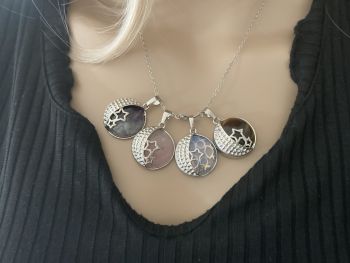 Semi precious Stone Moon &amp; Stars Pendants ✨