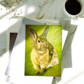 Fine art greeting card – 17x12cm.
Card designed from my original chalk pastel painting of our beloved per bunny ‘Misty’ with his twitchy nose & he had such a wonderful sunny nature…..hence ‘Sunny Bunny’.
Search for my store Sarah Elliott Fine Art to view all my products.