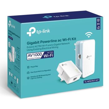 

HomePlug AV2 powerline speed up to 1000 Mbps over 300m of wiring
AC1200 dual-band Wi-Fi: 867 Mbps on 5GHz, 300 Mbps on 2.4GHz
Wi-Fi Clone and Wi-Fi Move copy your router's Wi-Fi settings instantly
Gigabit Ethernet port for games consoles, smart TVs and NAS
OneMesh compatible for seamless roaming around the home
Plug, Pair and Play setup

