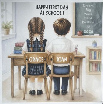 Celebrate a milestone made even more special with a beautifully handcrafted First Day at School keepsake card for twin siblings.
Thoughtfully designed to capture this unforgettable moment, each luxury 6x6 keepsake card is&nbsp;personalised with both twins' names, creating a treasured reminder of the day their school journey began together.
Every detail is made just for them, with the option to&nbsp;customise each twin's hairstyle and hair colour, ensuring every card is a truly bespoke keepsake that celebrates their unique personalities.
Printed on luxurious&nbsp;6x6 deluxe hammered cardstock, this premium-quality card is lovingly created to be treasured for years to come. Whether displayed in a memory box or kept as a cherished memento, it's a meaningful way to celebrate this exciting new chapter.
A unique, thoughtful and beautifully bespoke keepsake, lovingly created&nbsp;for moments that deserve more.