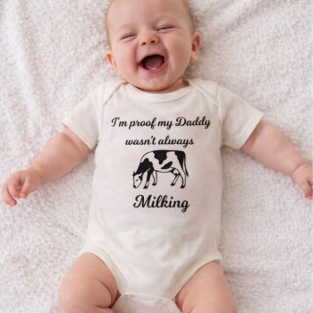 Fun Baby Vest &ndash; I&rsquo;m proof my Daddy wasn&rsquo;t always &hellip;. Choose daddy&rsquo;s hobby to make this baby vest fun. A unique baby gift for the daddy that&rsquo;s mad into a hobby or job. A perfect gift for baby that will stand out, giving the parents a great giggle. You can create special memories when you choose gifts carefully, this fun baby gift is an option that everyone will love.
This 100% cotton baby vest is available in size 0-3, 3-6 and 6-12 months and is super soft on babies skin.&nbsp;