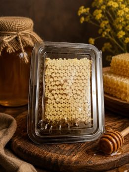 Indulge in the natural sweetness of our 8 oz cut of honeycomb straight from the beehive. Made from pure nectar gathered in the beautiful surroundings of Inishowen, this honeycomb is completely natural and unprocessed, ensuring you enjoy the authentic flavor and health benefits of honey. The unique combination of wax and honey creates a texture and taste sensation that is sure to delight your taste buds. Perfect as a gift or a treat for yourself, this honeycomb is a delicious and wholesome addition to any pantry. Enjoy the taste of nature in every bite.
&nbsp;