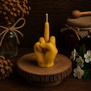 Looking for that perfect gift for that &lsquo;special&rsquo; someone? Look no further! This fun beeswax candle is just what you need to express yourself. They are poured with care in our house. We can supply your special event as well!
Dimensions
95mm height, 50mm diameter.
Weight 55g
Approx. burn time 10 hours