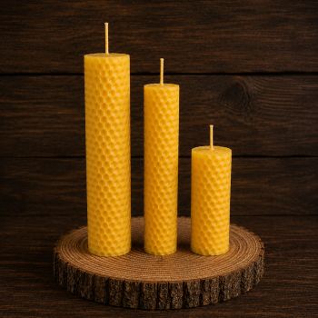 The Rolled Beeswax Candle Set is a beautiful and natural addition to any home. These candles are made from 100% pure beeswax, which is known for its warm honey scent and clean-burning properties. The set includes four candles of different sizes, each rolled by hand with care and attention to detail.
&nbsp;