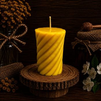 This Spiral Cylinder Candle is a unique and creative addition to any home decor. Made from pure beeswax, this candle burns cleanly and emits a natural, subtle honey scent. Beeswax candles are known for their long-lasting burn time and bright, vibrant flame. Light this candle to create a warm and cozy ambiance in any room. Its spiral design adds a touch of elegance and charm, making it a perfect gift for any occasion. Enjoy the many benefits of beeswax candles with this beautiful Spiral Cylinder Candle.
&nbsp;
&nbsp;
&nbsp;