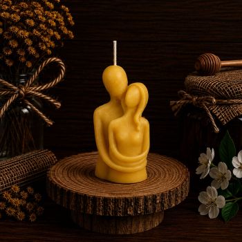 The Hugging Couple Beeswax Candle is a beautiful and unique candle that adds warmth and coziness to any room. Made from pure beeswax, this candle is free from harmful chemicals and pollutants. When burned, it emits a natural, subtle honey scent that is both calming and inviting. The hugging couple design adds a touch of love and affection to your home decor, making it a great choice for special occasions or simply for everyday use. Additionally, beeswax candles burn longer and brighter compared to traditional paraffin candles, making them a great investment for any candle lover.
&nbsp;