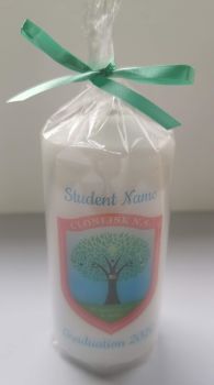 Small personalised graduation candle