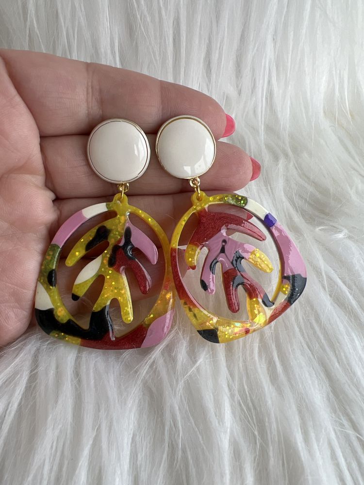 Round glamorous resin jewellery,handmade in Ireland Shop In