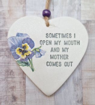 I&rsquo;m losing count of the amount of times recently I&rsquo;ve said something ( usually to my children) and immediately thought, ( with some alarm) &ldquo;WOW! , MY MAM used to say that to ME! 🤦&zwj;♀️😂&rdquo; I&rsquo;m certain I can&rsquo;t be alone in this &lsquo;realisation!&rsquo; So this little piece seemed the perfect way to embrace, accept and maybe even celebrate the inevitable. 😂 Made entirely by hand using air dry clay. Measures approx 8cm Please allow up to 2 weeks processing in busy periods + postage.Indoor use only