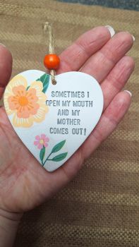 I&rsquo;m losing count of the amount of times recently I&rsquo;ve said something ( usually to my children) and immediately thought, ( with some alarm) &ldquo;WOW! , MY MAM used to say that to ME! 🤦&zwj;♀️😂&rdquo; I&rsquo;m certain I can&rsquo;t be alone in this &lsquo;realisation!&rsquo; So this little piece seemed the perfect way to embrace, accept and maybe even celebrate the inevitable. 😂 Made entirely by hand using air dry clay. Measures approx 8cm Please allow up to 2 weeks processing in busy periods + postage.Indoor use only