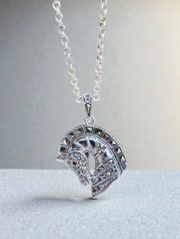 Sterling Silver Marcasite Horse Necklace
Metal: Sterling SilverGem: MarcasitePendant Size: 35mm x 25mm