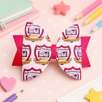 Back to School or starting school? Make your littles ones school uniform extra special with the Primary school hair bow. Order a matching school uniform hair bow on a clip with their school crest. Available as a medium sized bow on clip or as two smaller bows suitable for pigtails.
Orders can take up to three to four weeks