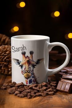 ❤ Personalised Rainbow Giraffe Mug.
