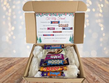 Introducing our Best Friend Christmas Chocolate Poem Gift Box! Packed with six delicious full-sized chocolate bars, it&rsquo;s the perfect way to spread holiday cheer.