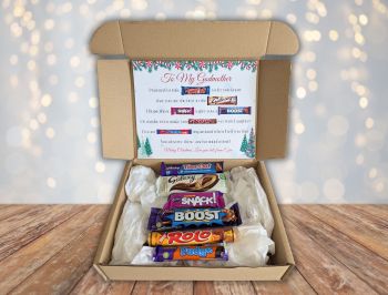Introducing our Godmother Christmas Chocolate Poem Gift Box! Packed with six delicious full-sized chocolate bars, it&rsquo;s the perfect way to spread holiday cheer.