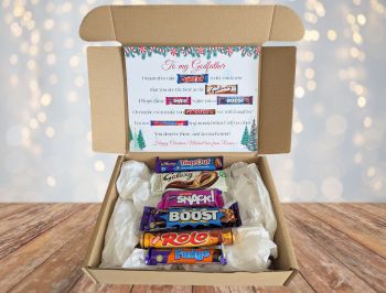 Introducing our Godfather Christmas Chocolate Poem Gift Box! Packed with six delicious full-sized chocolate bars, it&rsquo;s the perfect way to spread holiday cheer.